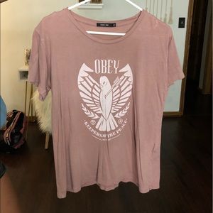 Maroon Obey t-shirt
